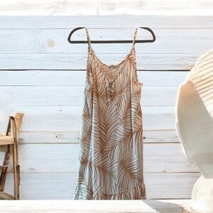 Roxy White and Tan Patterned Dress